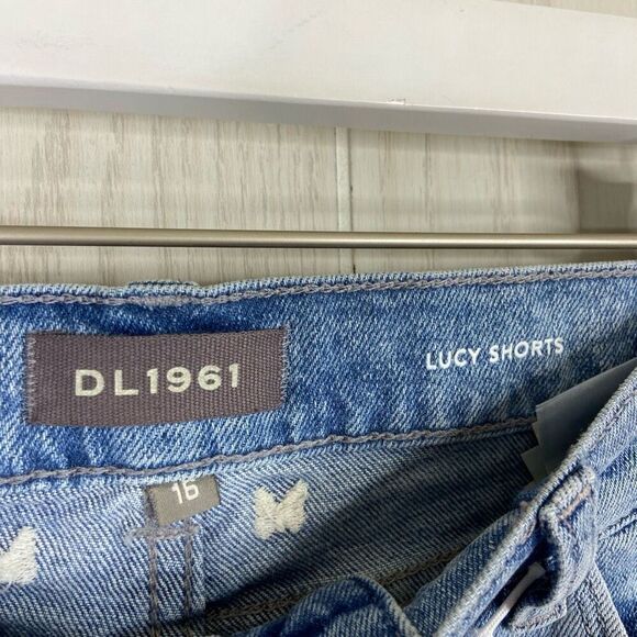 DL1961 Girls Shorts Jean Denim Lucy Embroidered Butterfly Size 16 Stretch NWT - Picture 3 of 7